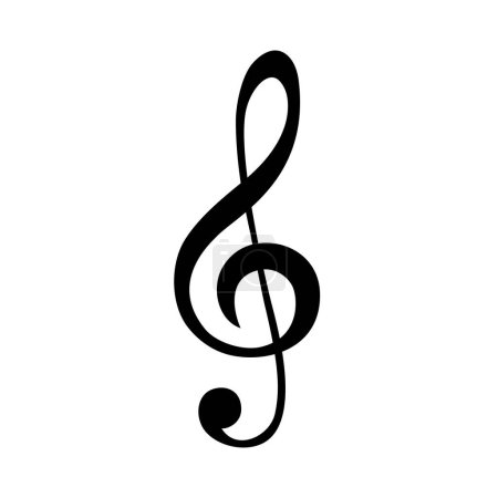 Logo musical et icône de note avec clef d'aigu.