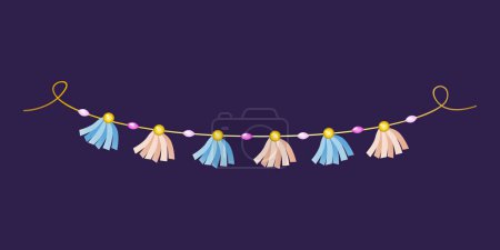 Vector colorful garland for holiday decoration.