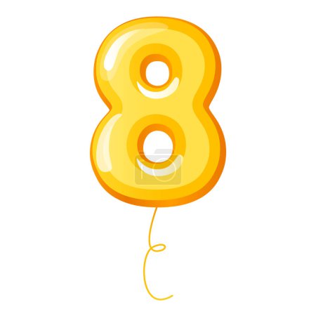 Photo for Birthday inflatable foil number balloon isolated on a white background. - Royalty Free Image