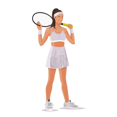 Tennisprofi in sportlicher Kleidung mit Schläger auf dem Tennisplatz.