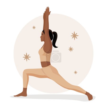 Mujer practicando ejercicios de yoga. concepto de estilo de vida saludable.