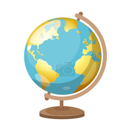Earth globe spherical model of our planet isolated on a white background