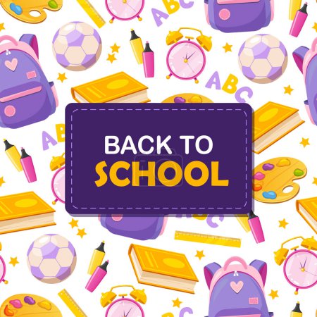 Back to school vector seamless pattern design.