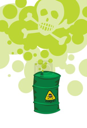 Toxic hazard. Leakage of a dangerous substance from a barrel.