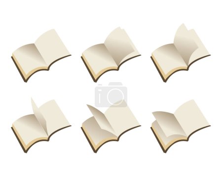 Illustration for Flipping through the pages. An open book. Pages that are turned over. - Royalty Free Image