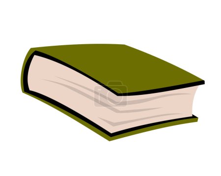 Un livre épais avec une couverture verte. Image isolée.