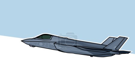 F-35B Lightning II avion de chasse furtif. Image stylisée pour gravures, affiches et illustrations.