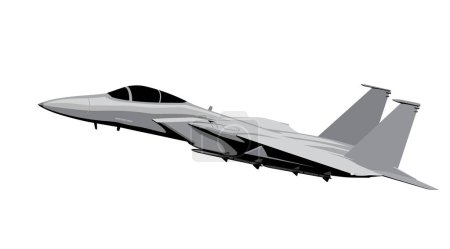 Ilustración de F-15C Avión de combate supersónico Águila. Imagen estilizada para impresiones, póster e ilustraciones. - Imagen libre de derechos
