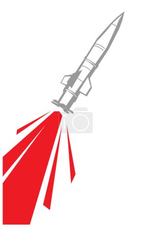 Ilustración de El misil balístico Tochka-u se lanza. Imagen vectorial para impresiones, póster e ilustraciones. - Imagen libre de derechos