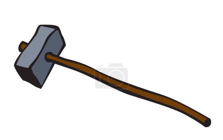 Illustration for Special tool. Sledgehammer. Heavy hammer. Vector image for prints, poster or illustrations. - Royalty Free Image
