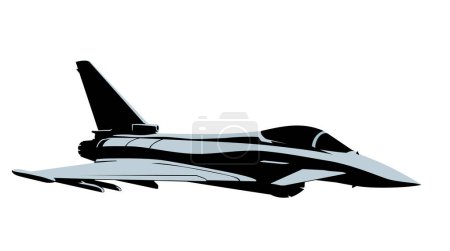 Ilustración de Eurofighter Typhoon fighter jet. Un moderno avión de combate supersónico. Imagen estilizada para impresiones, póster e ilustraciones. - Imagen libre de derechos