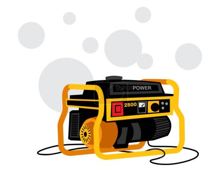 Illustration for A working generator. Mobile power station. Isolated image for prints, poster and illustrations. - Royalty Free Image
