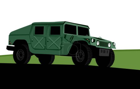 Humvee HMMWV M1114. Military truck. High mobility transport vehicle. Vector image for prints, poster and illustrations.