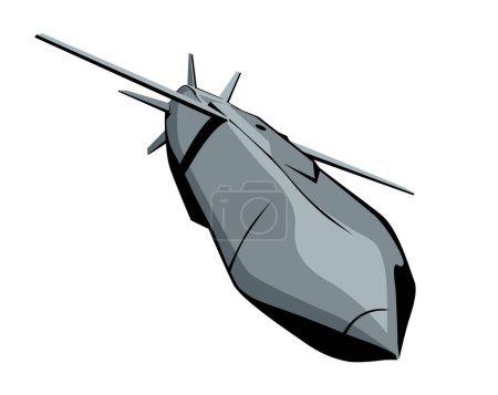 An attacking Storm Shadow cruise missile. Cruise missile strike. Isolated image for prints, poster and illustrations.