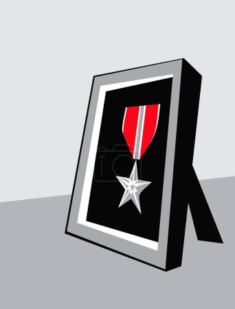 Kampfpreis. Militärmedaille. Bronzestar Erinnere dich an den Helden. Vektorbild für Illustrationen.