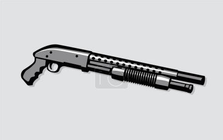 Des armes spéciales. Armes de police. Fusil de chasse. Un dessin stylisé. Image vectorielle pour illustrations.