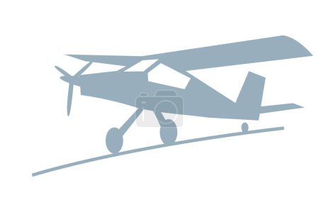 Stylized drawing of a light airplane. Vector image for logo, prints or illustrations.