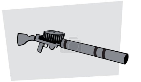Leichtes Maschinengewehr aus dem Ersten Weltkrieg. LMG. Stilisierte Zeichnung. Vektorbild für Illustrationen.