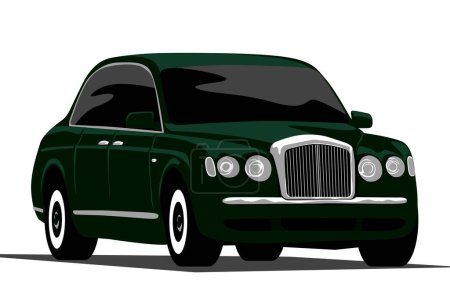Stylish car. Stylized drawing of a luxury limousine. Vector image for prints, poster and illustrations.