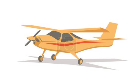 Leichtflugzeuge. Stilisiertes Bild eines kleinen Flugzeugs auf dem Rollfeld. Vektorbild für Drucke, Poster und Illustrationen.