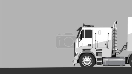 Cabine classique sur semi-remorque. Camion semi-remorque. Semi-camion. Tracteur. Image vectorielle pour gravures, affiches et illustrations.