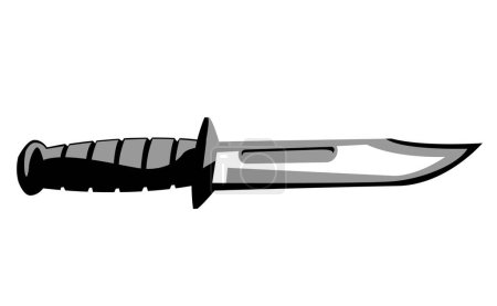 Military knife. Bayonet. USMC Ka-Bar. Vector image for prints, poster and illustrations.