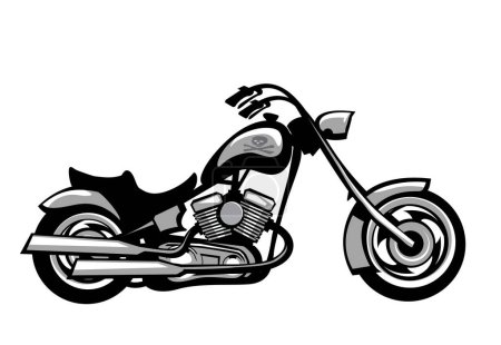 Téléchargez les illustrations : Véhicule de motards. Une moto. Moto élégante, côté droit. Image vectorielle pour gravures, affiches et illustrations. - en licence libre de droit