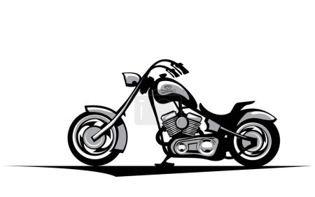 Téléchargez les illustrations : Véhicule de motards. moto. moto élégante, côté gauche. Image vectorielle pour gravures, affiches et illustrations. - en licence libre de droit