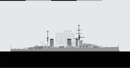 HMS Lion. Crucero de batalla de la Marina Real. Imagen vectorial para ilustraciones e infografías.