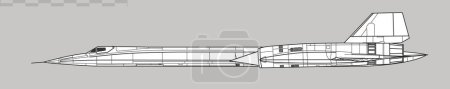 Téléchargez les illustrations : Lockheed A-12. Dessin vectoriel des avions de reconnaissance supersoniques. Vue latérale. Image pour illustration et infographie. - en licence libre de droit