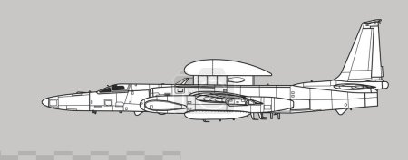 Téléchargez les illustrations : Lockheed U-2R Senior Span. Avion de reconnaissance stratégique. Vue latérale. Image pour illustration et infographie. - en licence libre de droit