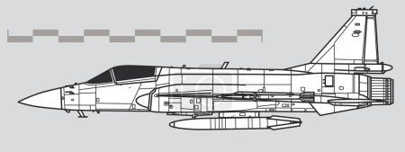 Téléchargez les illustrations : JF-17 Thunder, FC-1 Xiaolong. Pakistan Aeronautical Complex et Chengdu Aircraft Corporation. Plan vectoriel de contour - en licence libre de droit