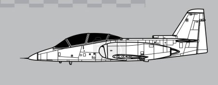Téléchargez les illustrations : AIDC AT-3 Tzu Chung. Dessin vectoriel des avions d'entraînement et d'attaque légère. Vue latérale. Image pour illustration et infographie. - en licence libre de droit
