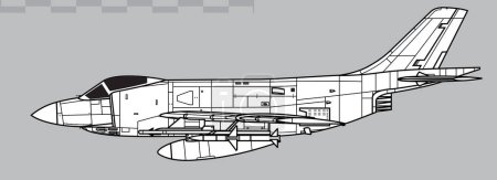 Téléchargez les illustrations : McDonnell F3H Demon. Dessin vectoriel des avions de combat modernes. Vue latérale. Image pour illustration
. - en licence libre de droit
