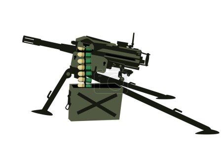 Téléchargez les illustrations : Armes d'infanterie. Mk 19 lance-grenades automatique. Isolé. Image vectorielle pour gravures, affiches et illustrations. - en licence libre de droit