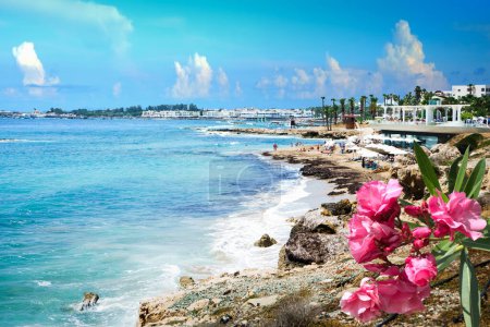Photo for Paphos embankment and beach, Cyprus - Royalty Free Image