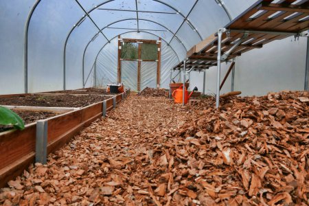 Photo for Polytunnel being cleaned out and prepared ready for Spring planting - Royalty Free Image