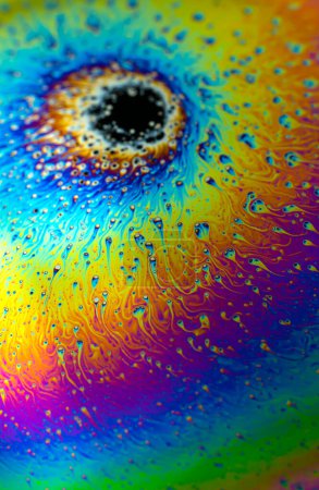 Photo for Iridescent multicolored bright abstract soapy water background. Space background for screensaver. High quality photo - Royalty Free Image