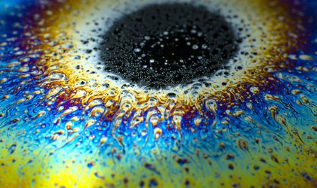Fondo de agua jabonoso abstracto brillante multicolor iridiscente. Fondo espacial para salvapantallas. Foto de alta calidad