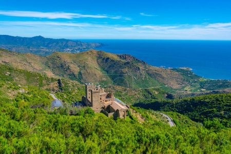 Panorama view of monastery of Sant Pere de Rodes in Spain.