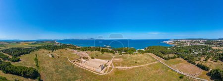 Photo for Panorama view of roman ruins of ancient site Empuries in Catalunya, Spain. - Royalty Free Image