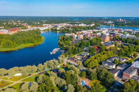 Téléchargez les photos : Vue aérienne de la ville finlandaise de Hameenlinna - en image libre de droit