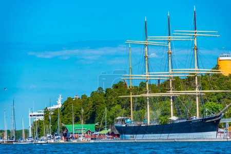 Foto de Buque histórico Pommern en Mariehamn en las islas Aland, Finlandia. - Imagen libre de derechos