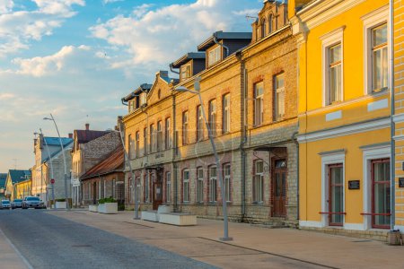 Photo for Colorful houses in the old town of Rakvere, Estonia. - Royalty Free Image