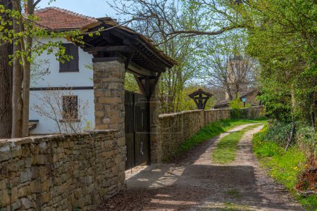 Photo for Traditional old houses in Bozhentsi architectural reserve in Bulgaria. - Royalty Free Image