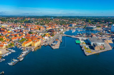 Aerial view of Danish town Svendborg.