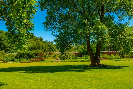 Green gardens at Grasten Palace in Denmark
