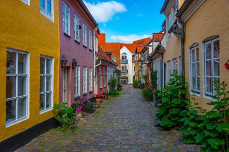 Rue colorée dans la ville danoise Aalborg.