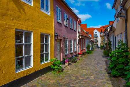 Colorida calle en la ciudad danesa Aalborg.