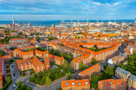 Panorama view of Danish town Aarhus.